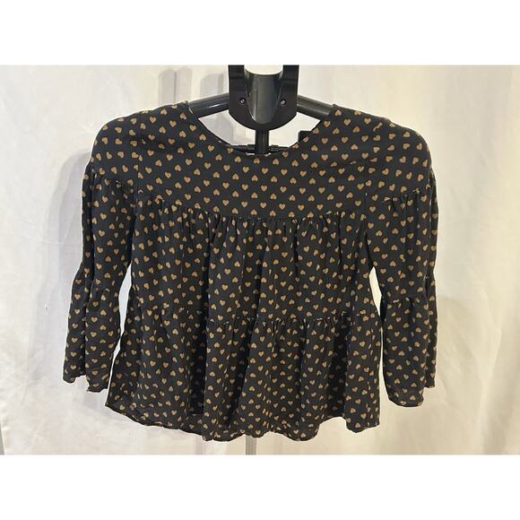 Madewell Tops - Madewell Silk Tiered Heart Button-Back Top Women's size XXS